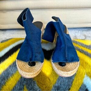 Fabulous Celine blue calf hair espadrilles EU 38